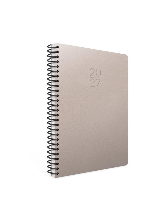 2027 Spiral Daily Agenda Hard Cover 17X24 cm 406-Sek Gray