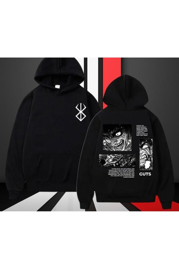 Berserk Printed Cotton 3 Thread Threaded Oversize Sweatshirt