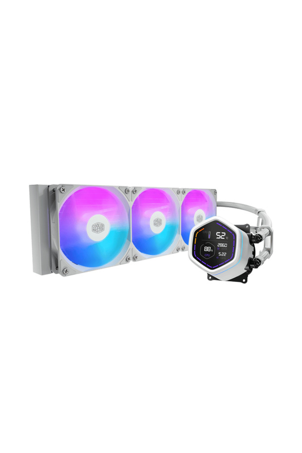 مجموعة التبريد السائل لمعالج CM MasterLiquid Core Nex Digital White ML360 ARGB مع مروحة LED
