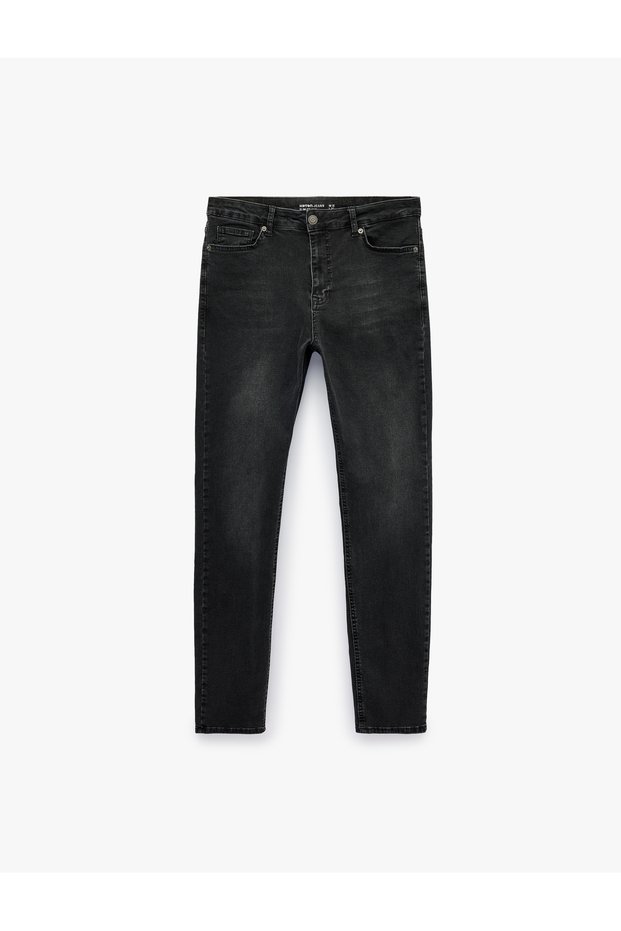 Cotton Regular Waist Pocket Slim Fit Jean Trousers - Slim Fit Jeans