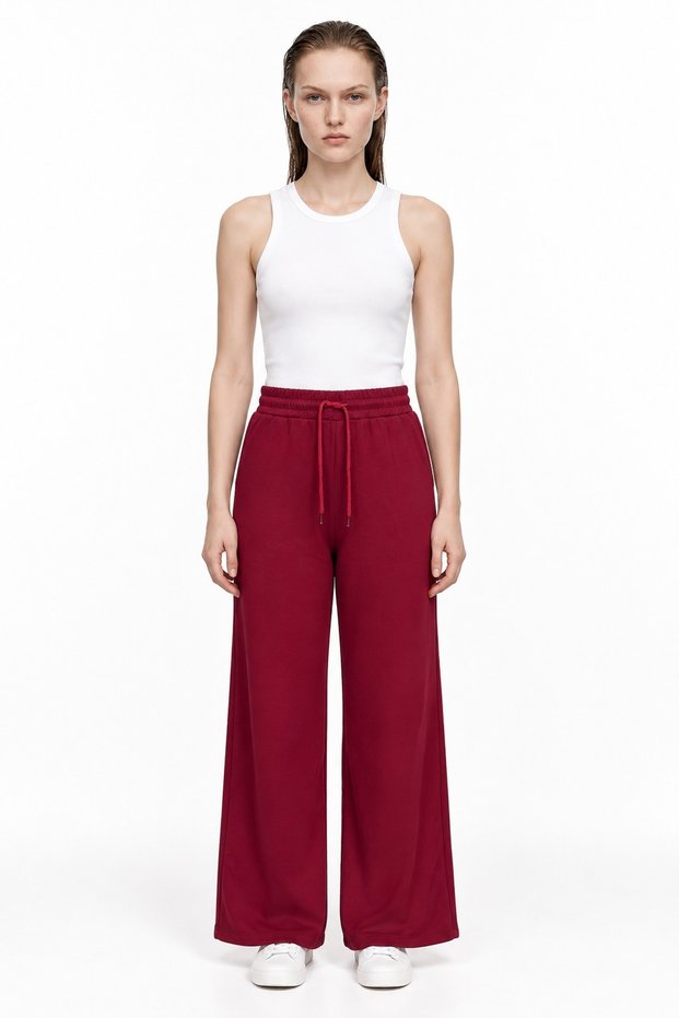 Two Thread Print Wide Leg Pants