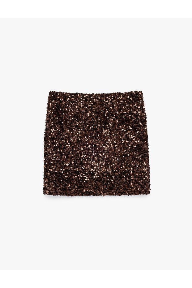 Sequined Slim Fit A-Line Mini Evening Dress Skirt