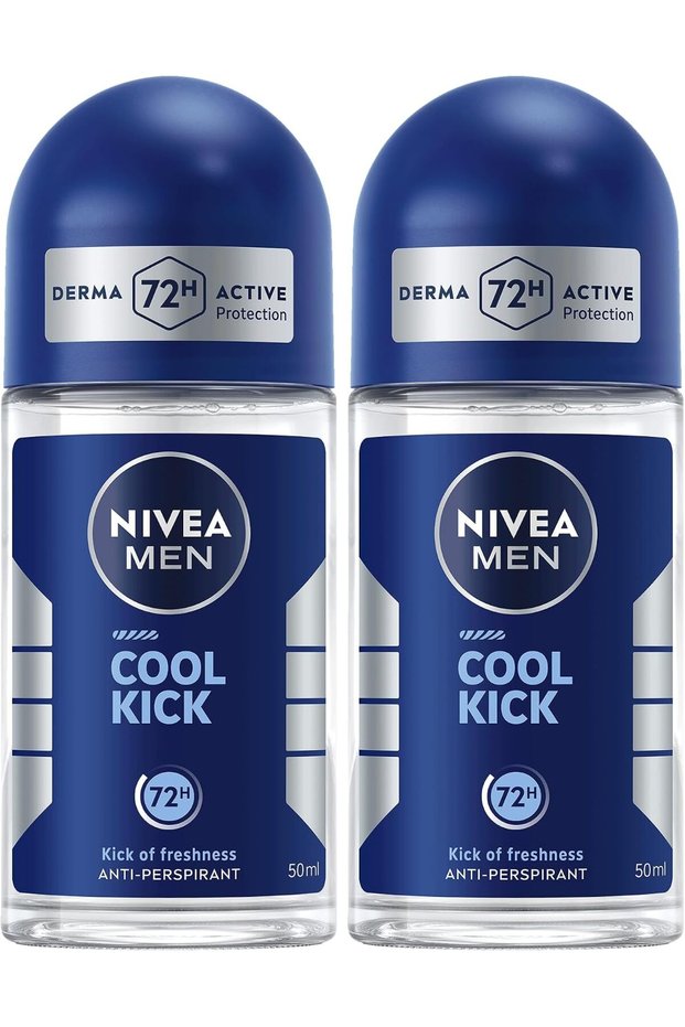 MEN Deodorant Roll-on for Men, 72h Protection, Cool Kick Fresh Scent, 2x50ml