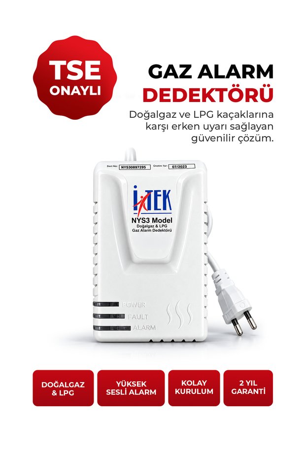 Natural Gas Lpg Gas Alarm Device Detector with Sound and Light Warning and Contact Output