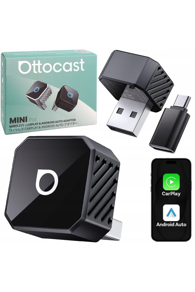 ADAPTOR WIRELESS MINI CUBE T3 PENTRU CARPLAY ȘI ANDROID AUTO