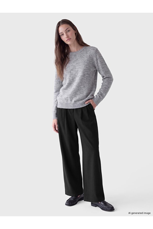 Esvab • Modern & Distinctive Women's Pleated Fabric Pants with Waist Drawstring
