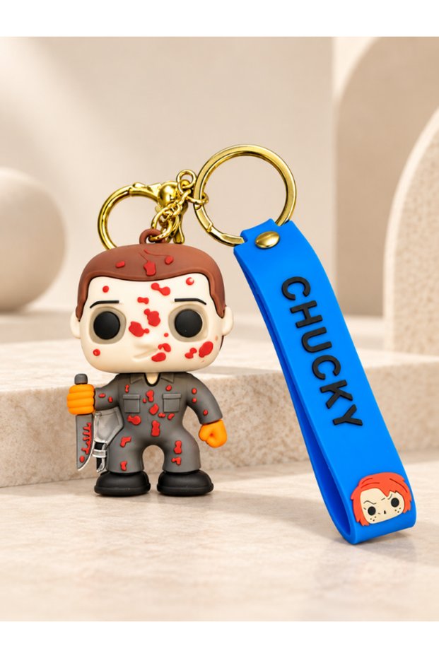Chucky Figured Keychain Blue Hanging Ring Bag and Key Accessory