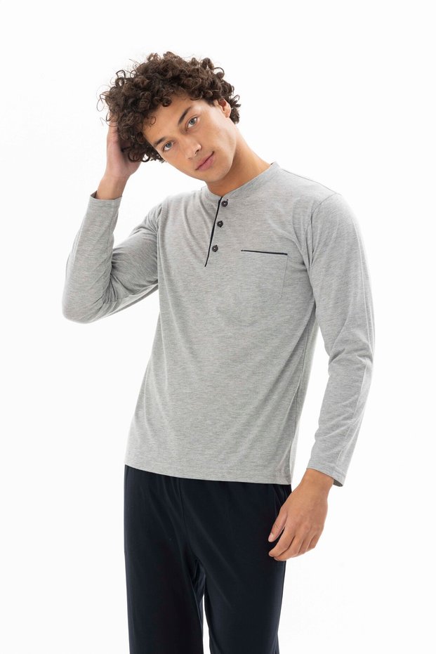 Kly Button Detailed Men's Pajama Set 9111