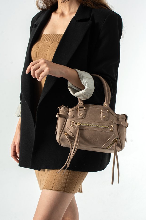 Mollie Model Suede Women's Hand and Shoulder Bag
