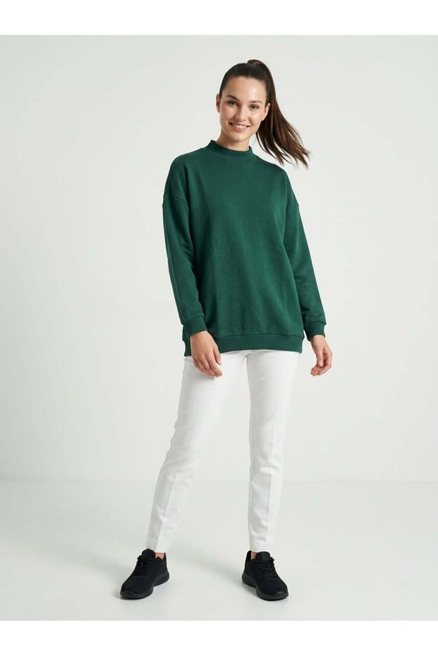 Women's Two-Strap Half Fisherman Tunic Sweat Green
