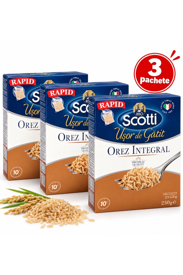 Pachet 3x 250g Orez Integral