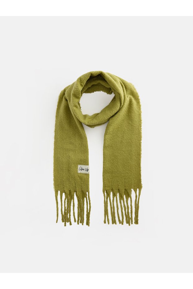 Peak New Season Green Slogan-Embroidered Women's Scarf With Scarf
