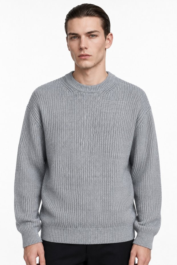 Men's Crew Neck Knitted Patterned Knitwear Sweater