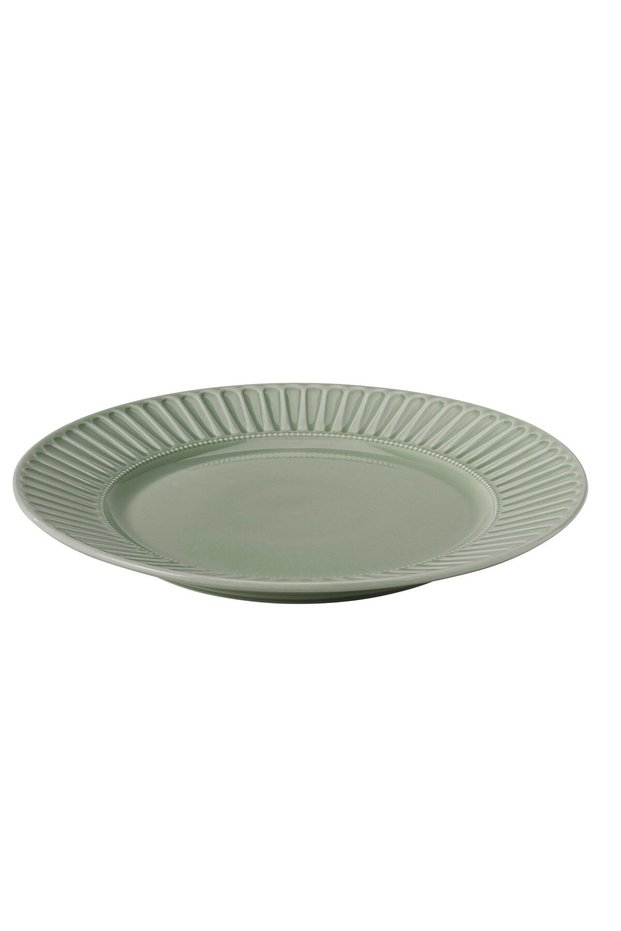 STRIMMIG Plate - stoneware pale grey-green 27 cm