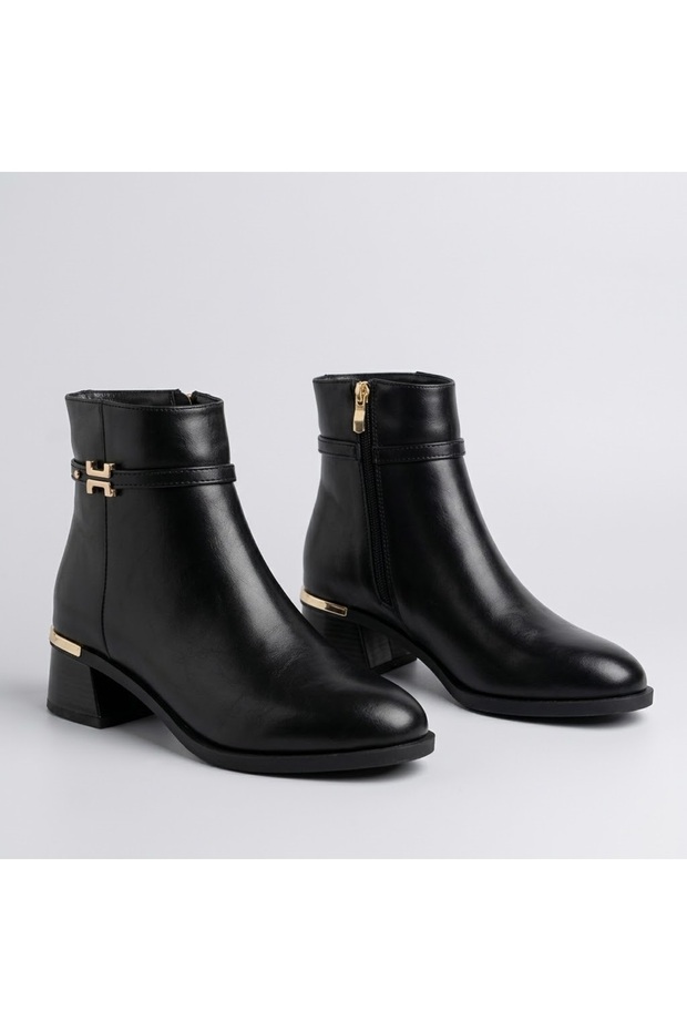 (Park Moda) Women's Casual Boots with Zipper Black