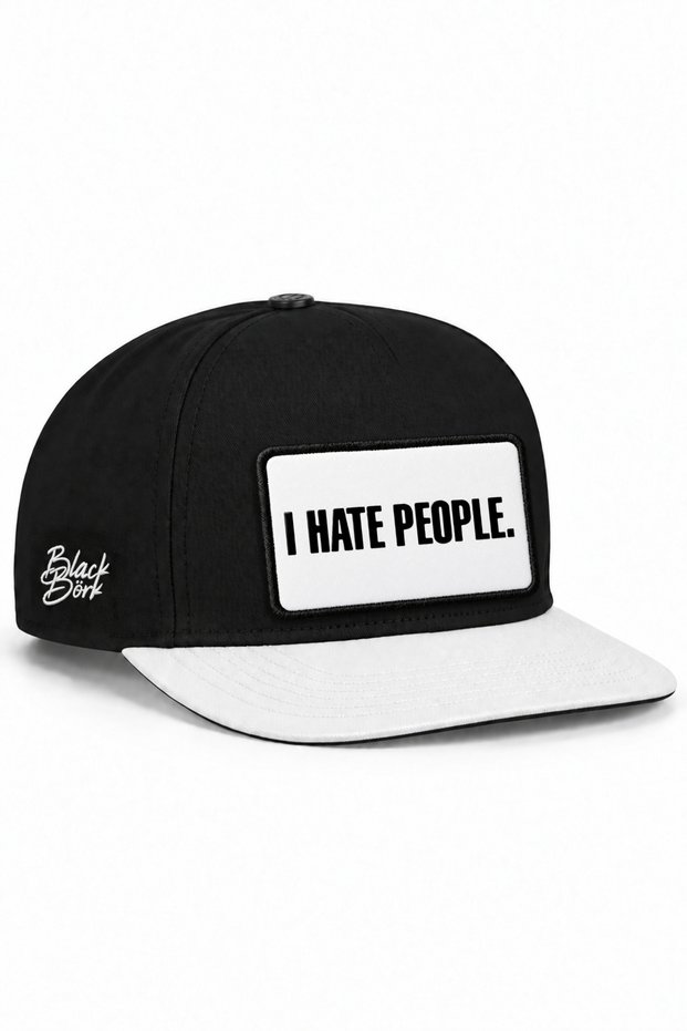 I Hate People Logo White-Black Hip Hop Hat