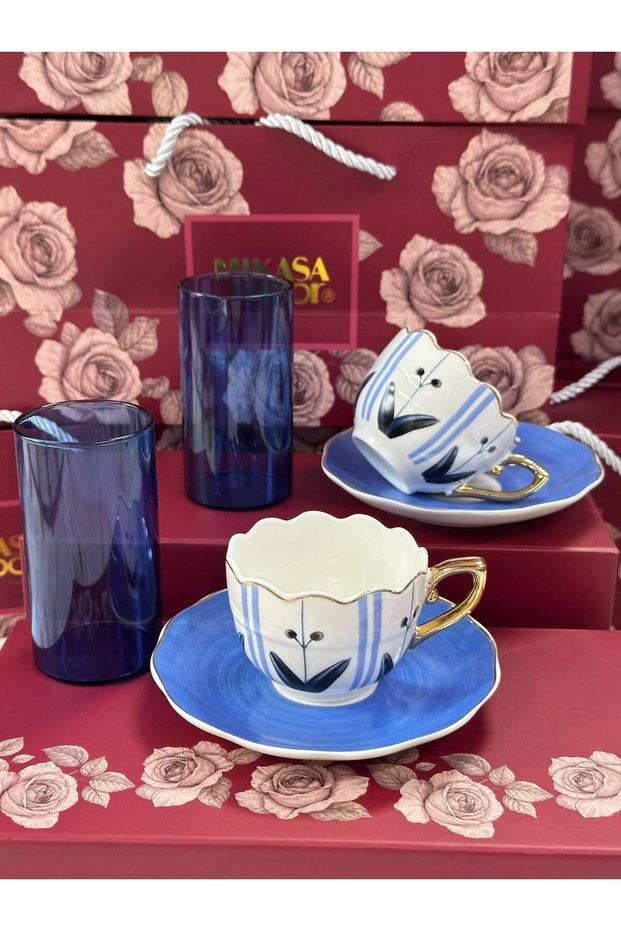 Turkish Coffee Cup Set Nord for 2 People 6 Pieces