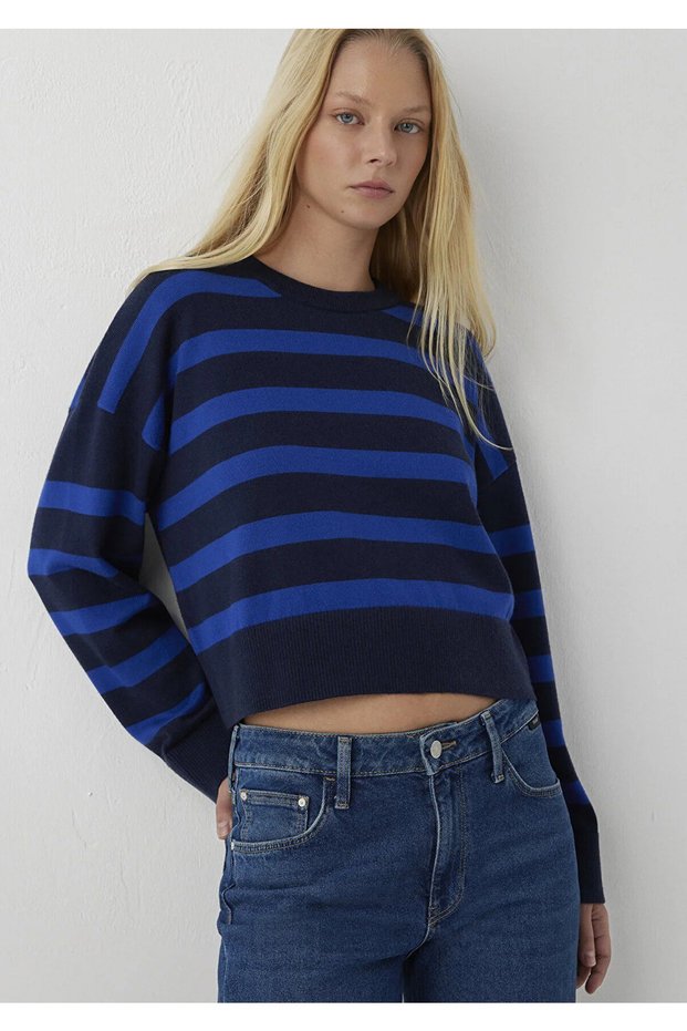 Long sleeved knitwear sodalite blue stripe