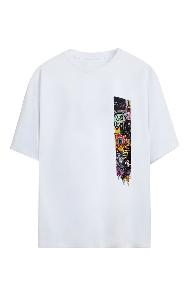 Vertical Printed Unisex Oversize T-shirt