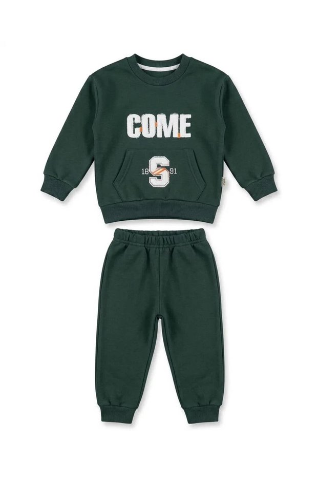 Come S Embroidered Baby Boy Set 3 Threaded 100% Cotton 6-9-12-18-24 Months Top and Bottom 2-Piece Baby Boy Set Winter Baby Set