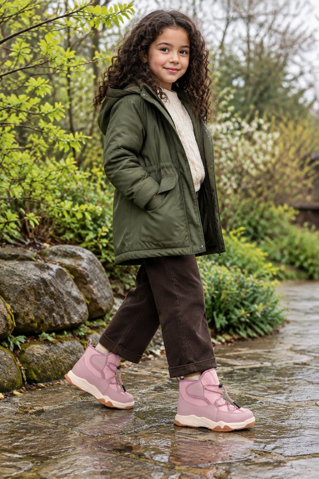 Bl-8079 Anatomical Sole Girls' Pink Color Daily Use Winter Children's Boots