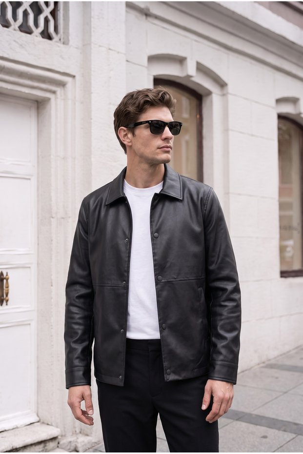 Black Men's Leather Jacket