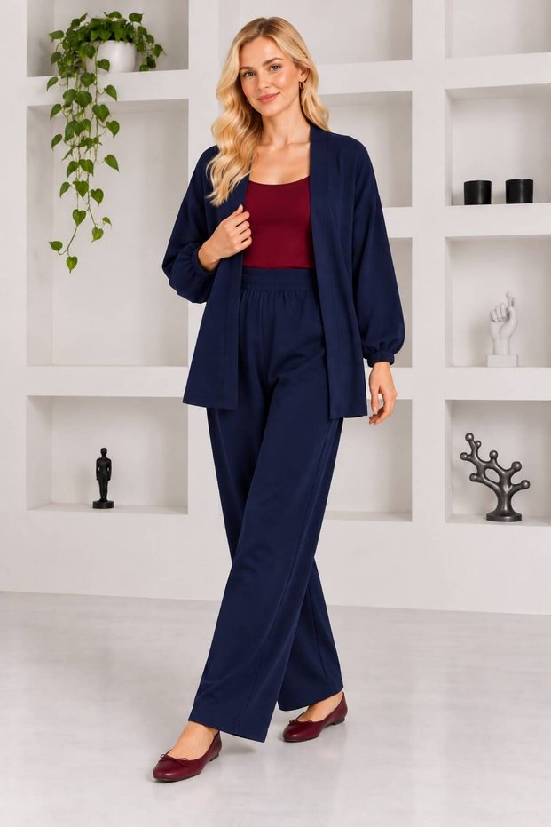 Women's Plus Size Crepe Suit with Jacket and Pants