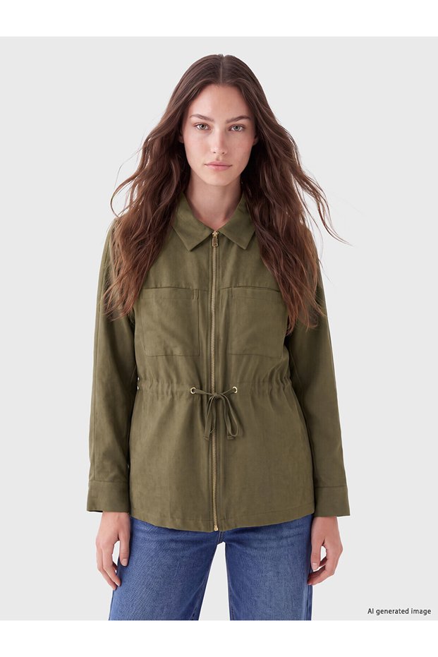 Ozmarka New Season Khaki Shirt Collar Women's Jacket