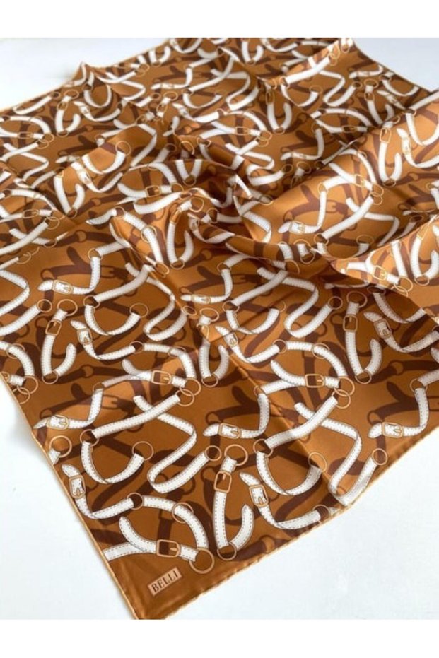 Classic Pattern Silk Scarf 4125D Twill