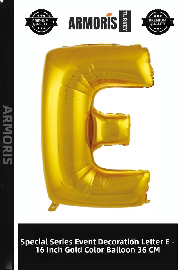 Special Series Event Entertainment Celebration Ornament E- Letter 16 Inch Gold Color Balloon 36 cm