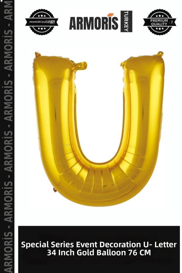 Special Series Organization Venue Party Decoration U- Letter 34 Inch Gold Color Balloon 76 cm