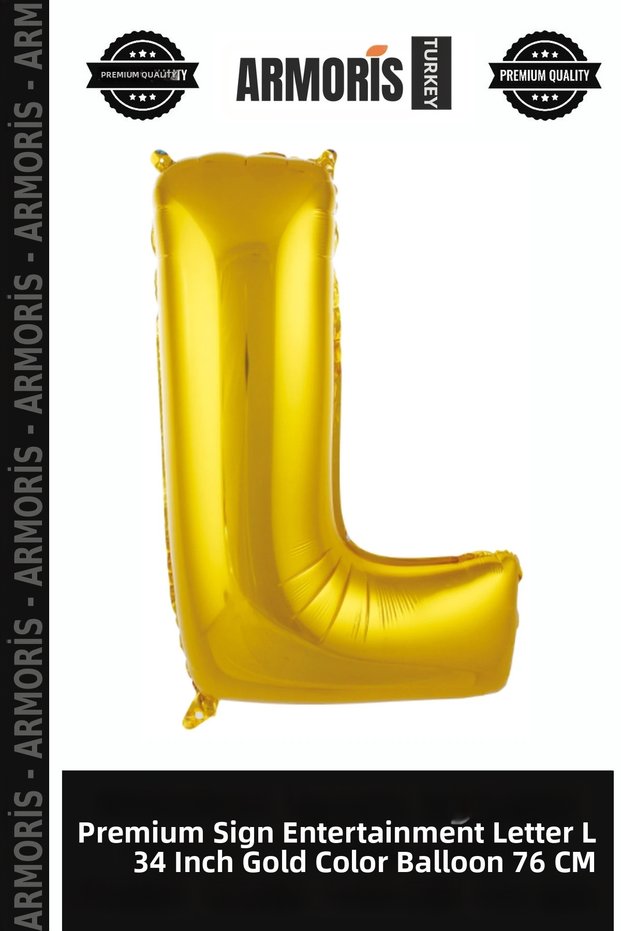 Premium Sign Entertainment April L- Letter 34 Inch Gold Color Balloon 76 cm