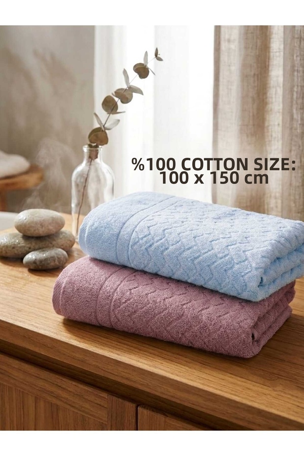 Quality 100% Cotton 2 Pieces Mixed Color 100×150 cm Microcotton Bath Towel