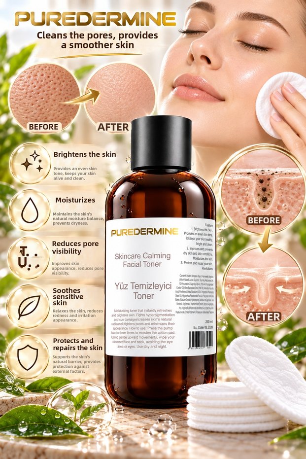 Pore Care and Skin Cleansing Tonic 250 ml – Helps Remove Excess Oil and Dirt from the Skin, Refreshing and Soothing Daily Care.