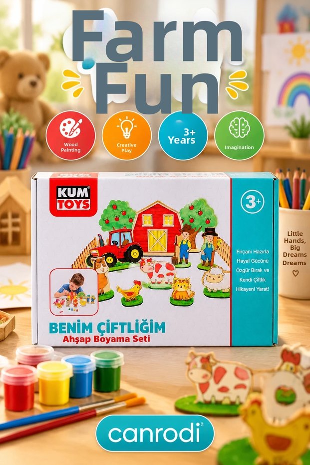 Km5898 Kumtoys My Farm Wooden Painting Set