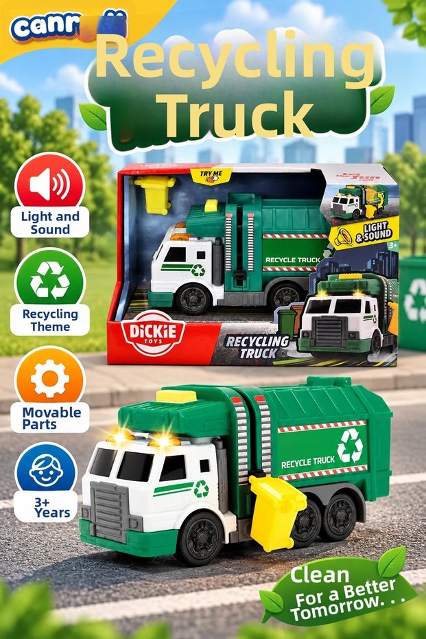 203302018 Dickie, Recycling Truck 15 cm