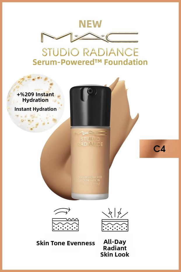 Studio Radiance Serum-Powered ™   Radiant Finish Skin Care Effect Foundation - C4 - 30ml