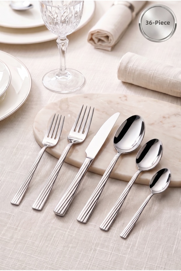36 Piece 6-Person Stainless Steel Ibiza Cutlery Set Dowry Set