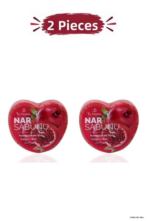 Zngzrmll - Pomegranate Heart Sponge Soap 135 Gr - 2 Pieces (154252) Set Product
