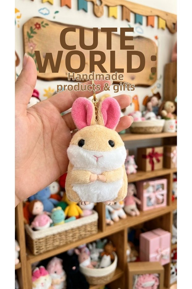 Cute Plush Hamster Keychain and Bag Ornament. Gift