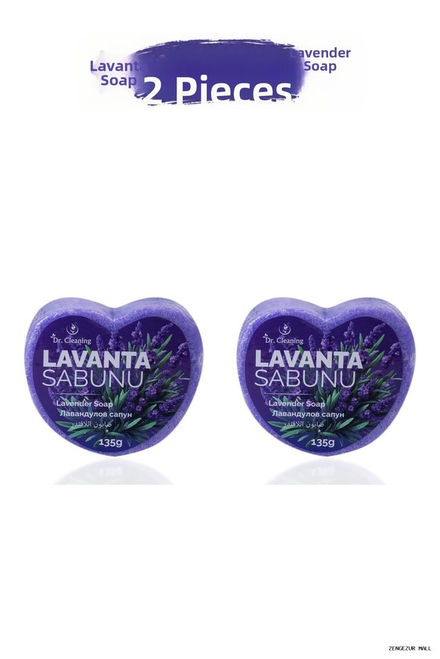 Zngzrmll - Lavender Heart Sponge Soap 135 Gr - 2 Pieces (154229) Set Product