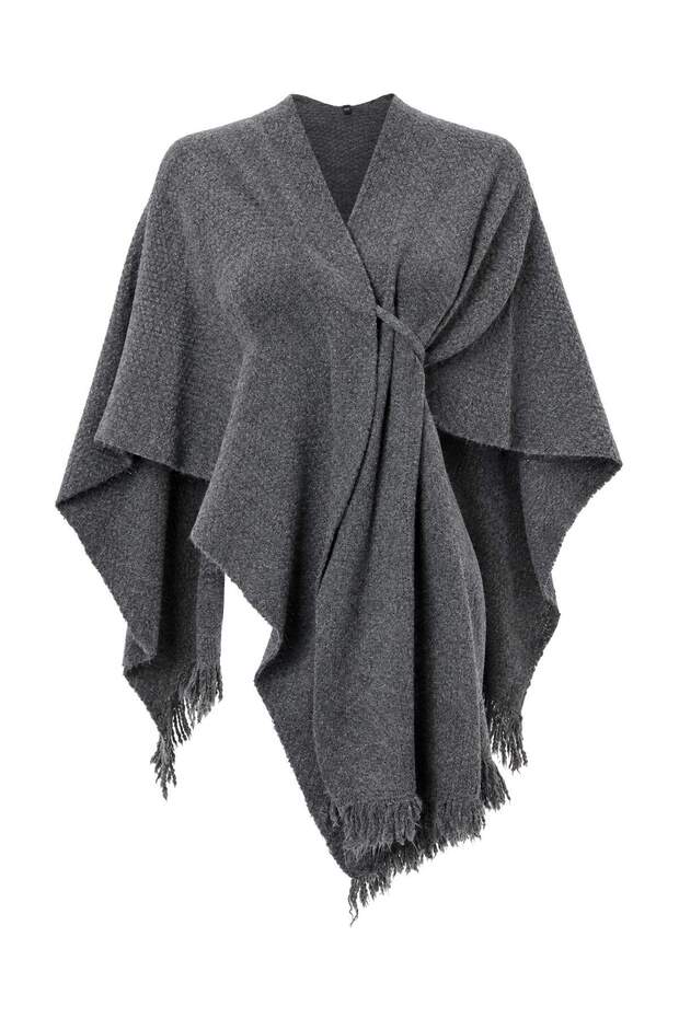 Anthracite Soft Textured Knitwear Poncho