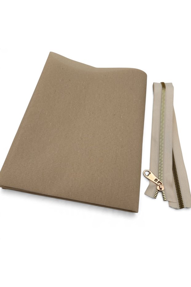 120X50 cm Cotton Bag Lining (Wicker Color) 45 cm Meter Zipper
