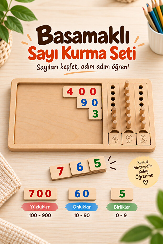 Step-By-Step Number Date Set, Learning Step Values, Colorful Stick Version