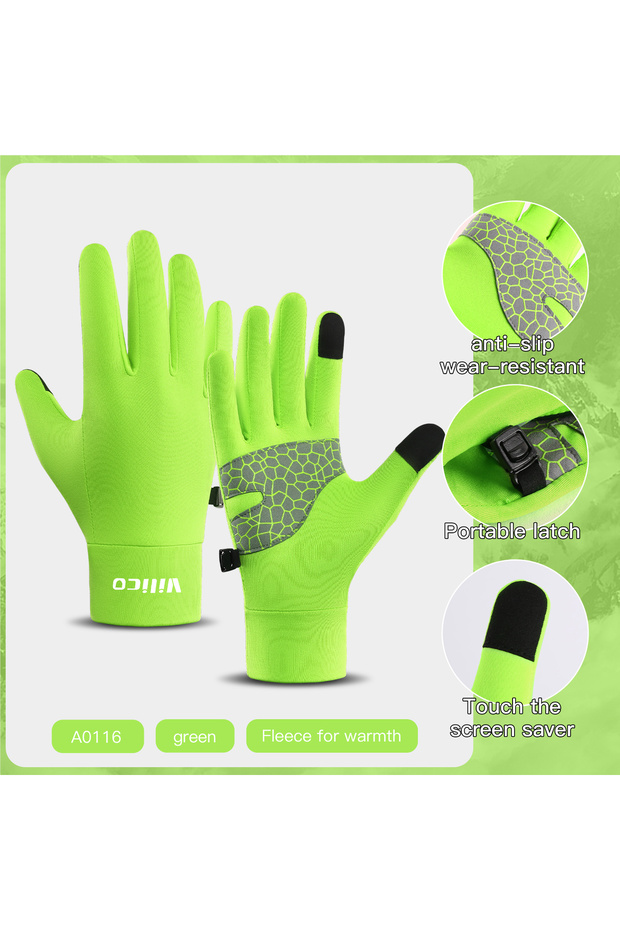 S/M A0116-GN Sports Outdoor Running Men's Winter Warm Knitted Touchscreen Cycling Gloves Women's Aut