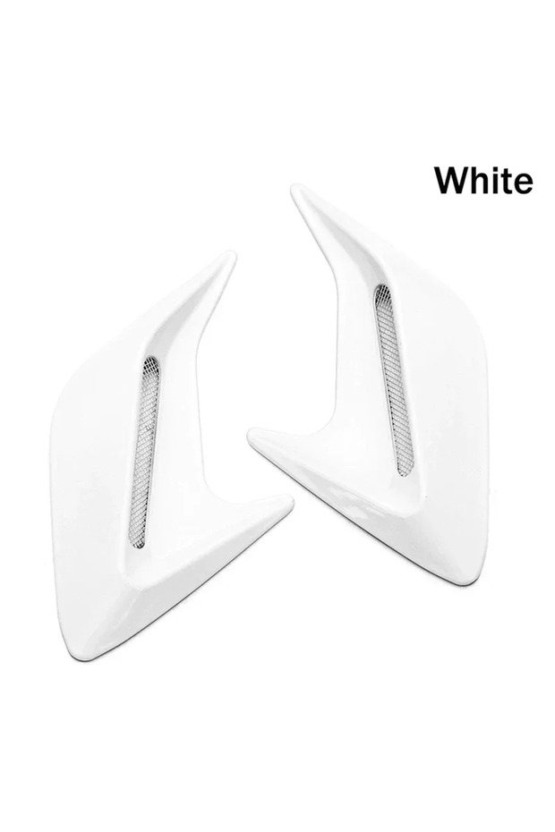 White Carbon Fiber Universal Car Shark Gills Fender Side Air Flow Outlet Vent Decoration Sticker Tri