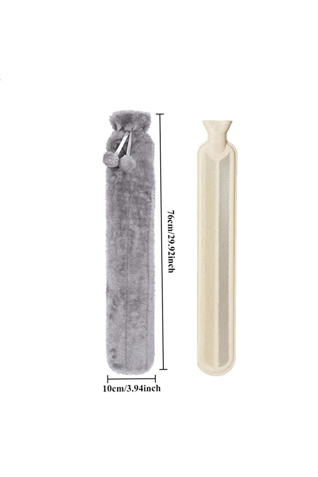 grey Hot 76x11cm Extra Long Hot Water Bottles Bag Pink Gray Removable Cover Extra Long Rubber Hot Wa
