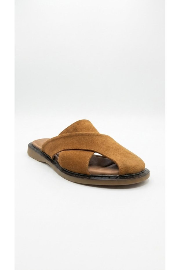 Tan Suede Women's Genuine Leather Slippers 109.26619