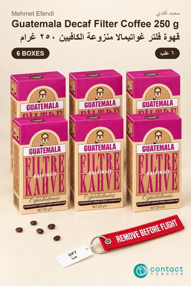 Kurukahveci Guatemala Decaf Ground Filter Coffee 250 g X 6 Boxes - Filter Coffee