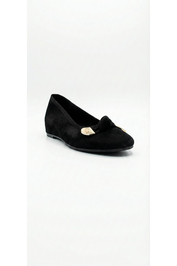 Black suede women's ballet flat 319.151-507